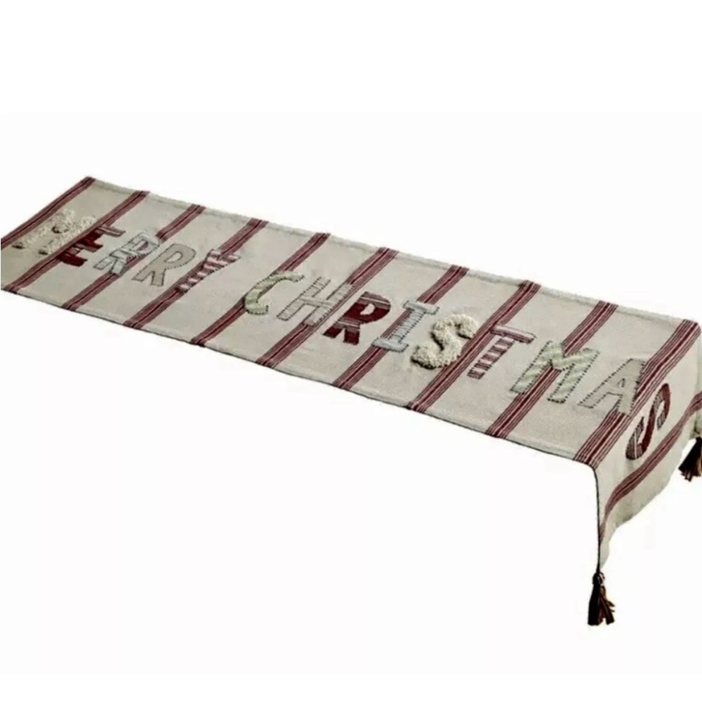 Mud Pie Merry Christmasustmas Vintage Style Table Runner
